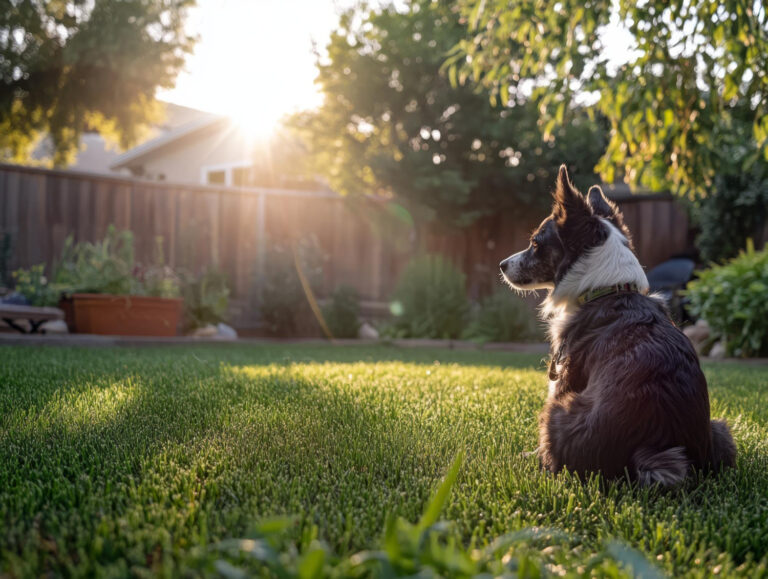 dog in yard